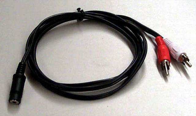 3.5mm Female to 2 RCA Female Stereo Audio Cable 6'